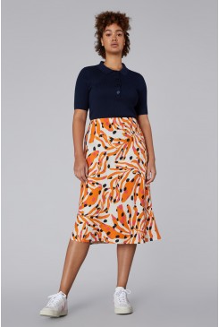 Dear Coral Linen Slip Skirt
