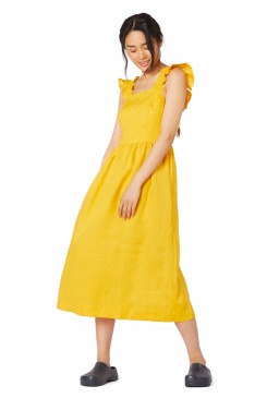 Linen Shirred Dress